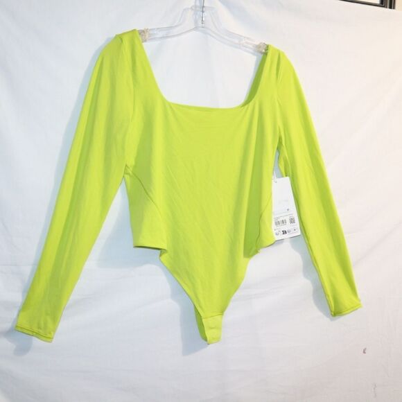 Lululemon Wundermost Nulu Square-Neck Long-Sleeve Bodysuit  Lichen Lime NWT - Picture 9 of 16